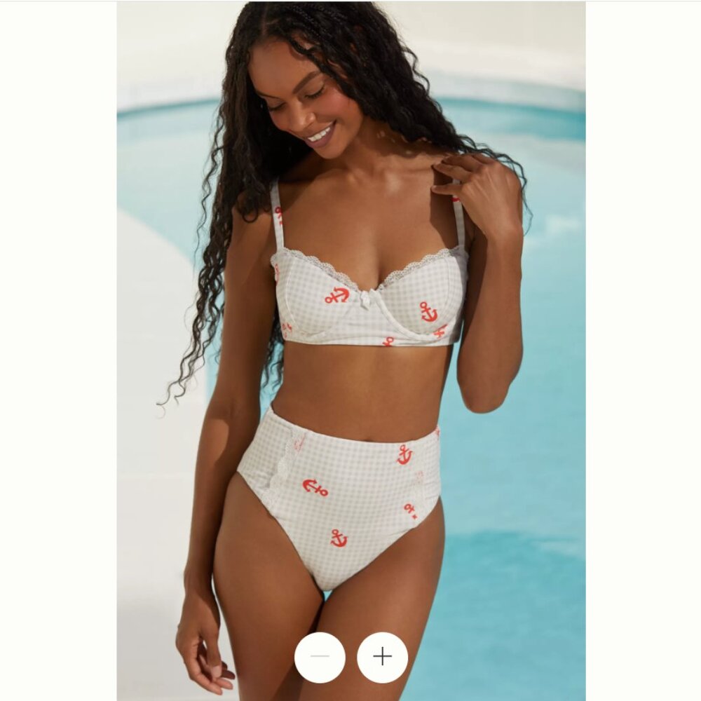 Celandine Pippa Trimmed High-Waist Bikini Bottoms - S - NWT